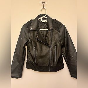 GIRLS Faux black leather jacket